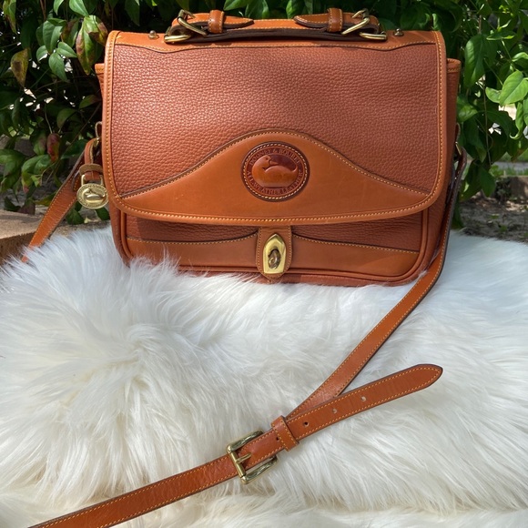 Dooney & Bourke Top Handle Tan Flap Bag Crossbody - Picture 9 of 9